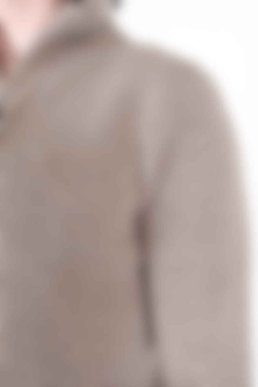 Hannes Roether Half Button Wool Sweater Beige