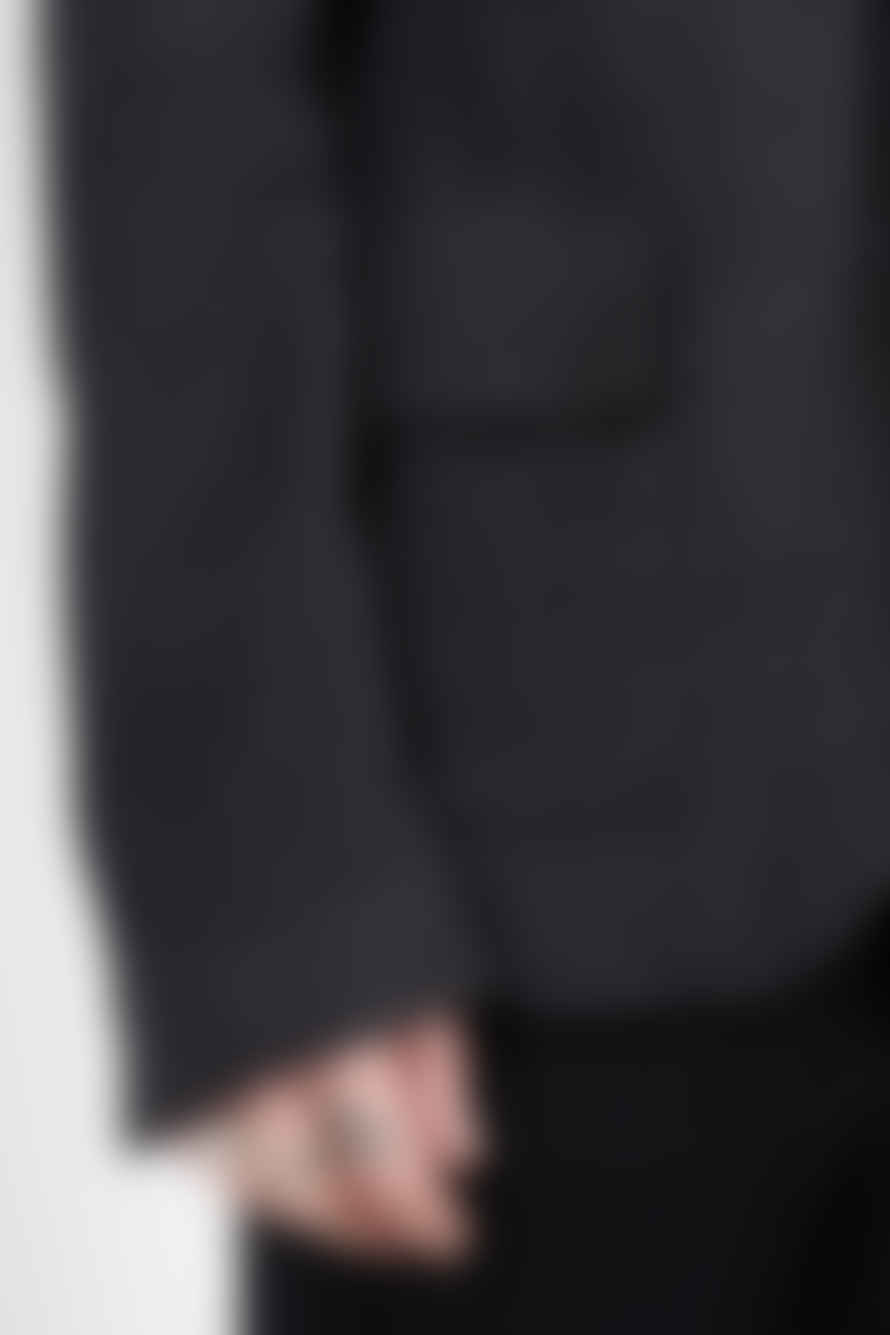 Hannes Roether Mixed Wool Blazer Charcoal
