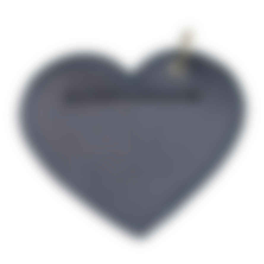 Hiro + Wolf Poo Pouch Heart 'navy Leather'