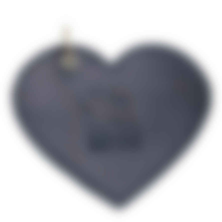 Hiro + Wolf Poo Pouch Heart 'navy Leather'