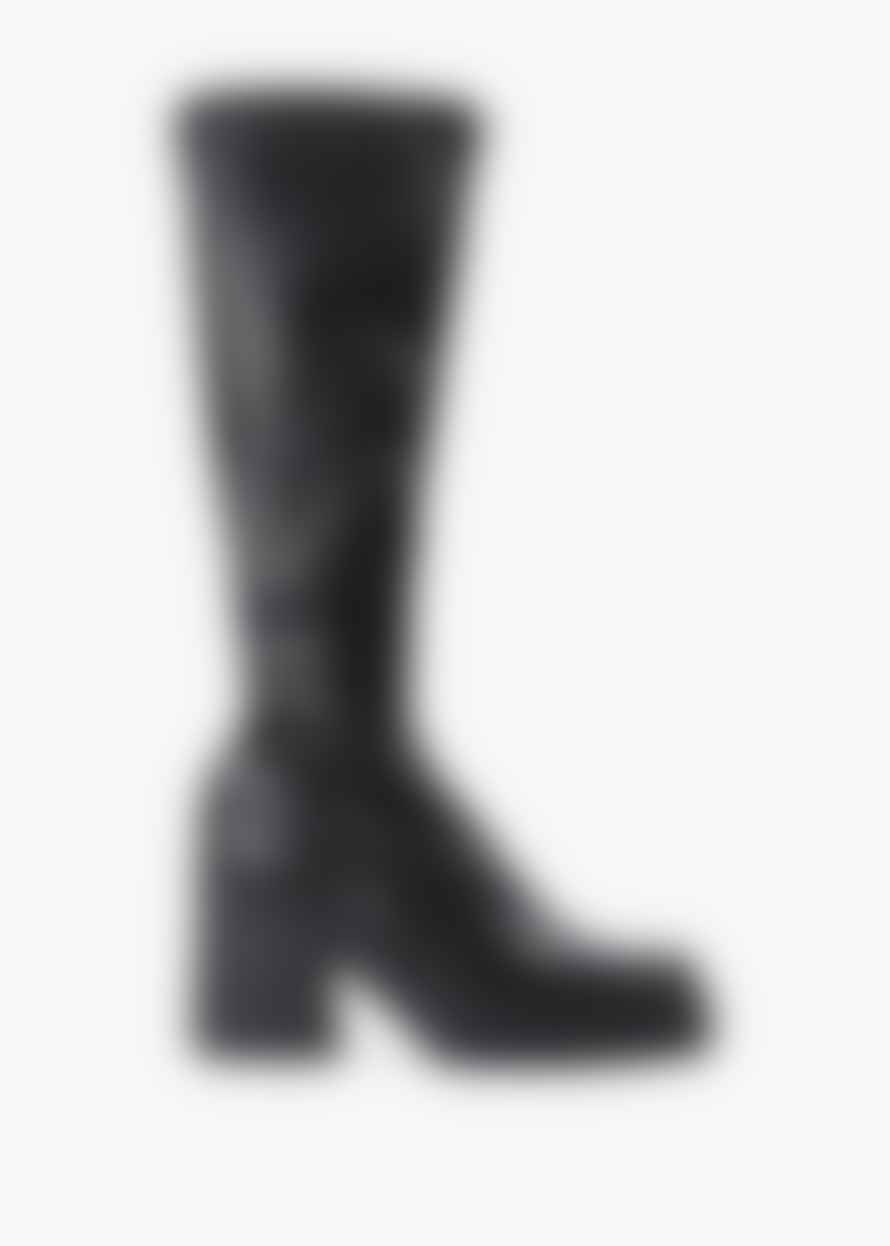 Miista Womens Norma Tall Stretch Leather Boots In Black