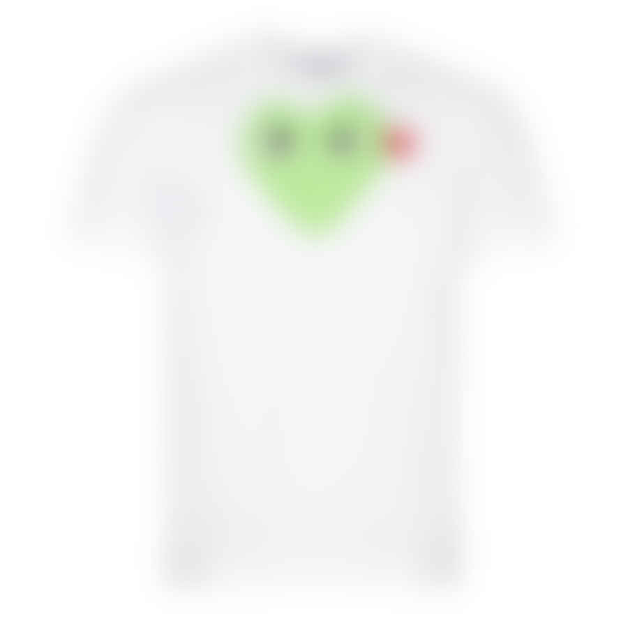 Comme Des Garcons Play Heart Logo Green T-Shirt - White