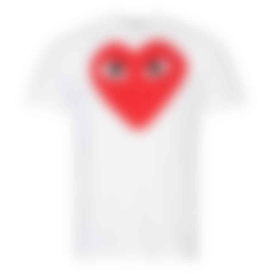Comme Des Garcons Play Large Double Heart Logo T-Shirt - White