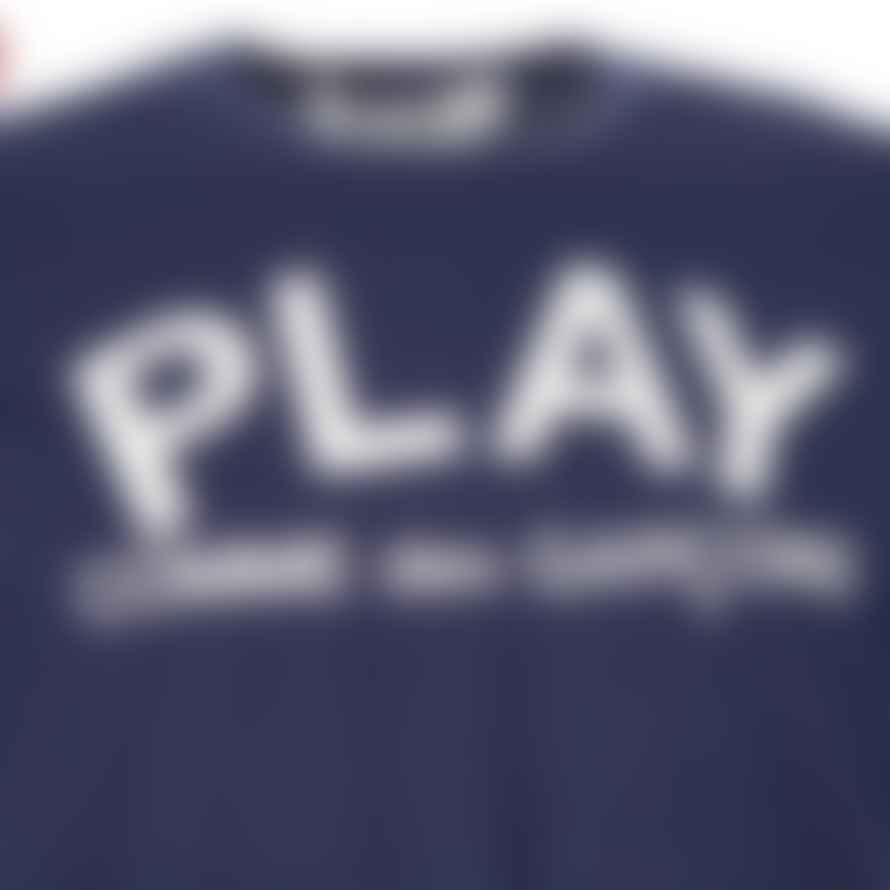 Comme Des Garcons Play Text Logo T-Shirt - Navy