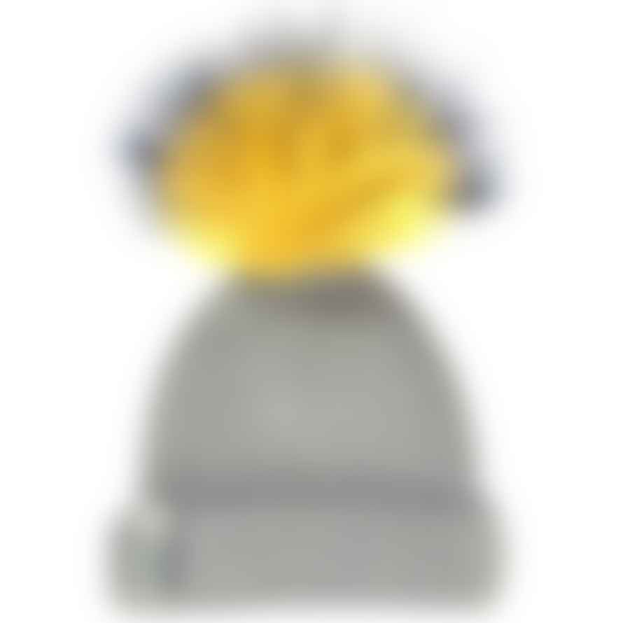 Bobbl. Classic Pompom Hat - Light Grey/Yellow