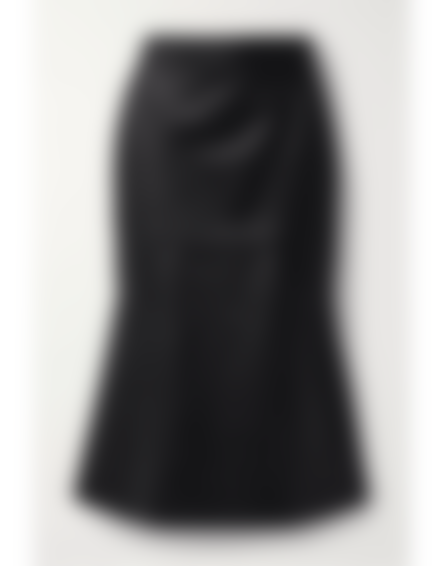 Cefinn Cefinn Lucille Fluted Leather Midi Skirt Size: 10, Col: Black