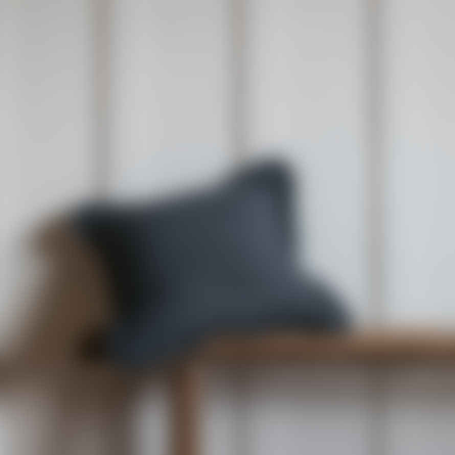 Morgan Wright Linen Cushion - Oli Midnight Grid