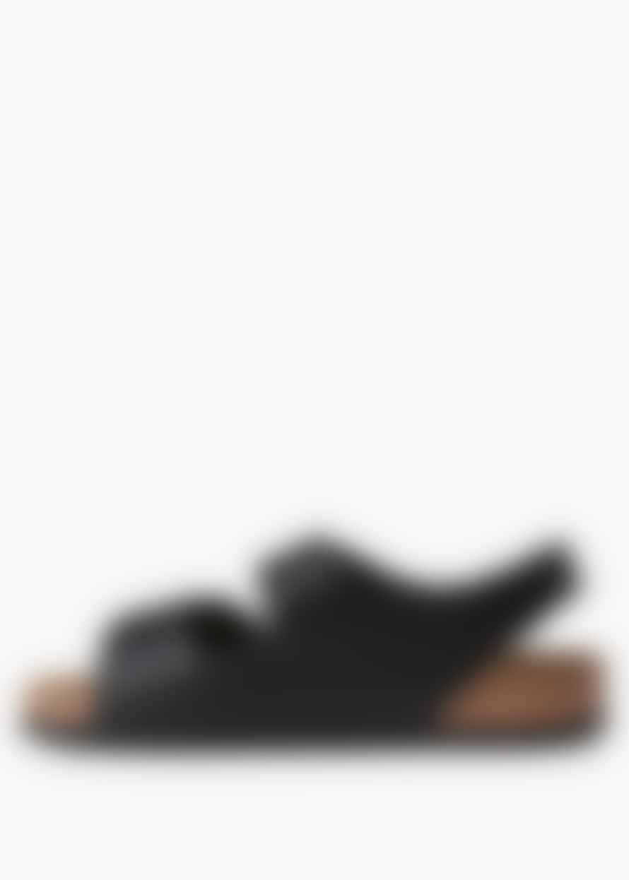 Birkenstock Mens Milano Natural Leather Sandals In Black