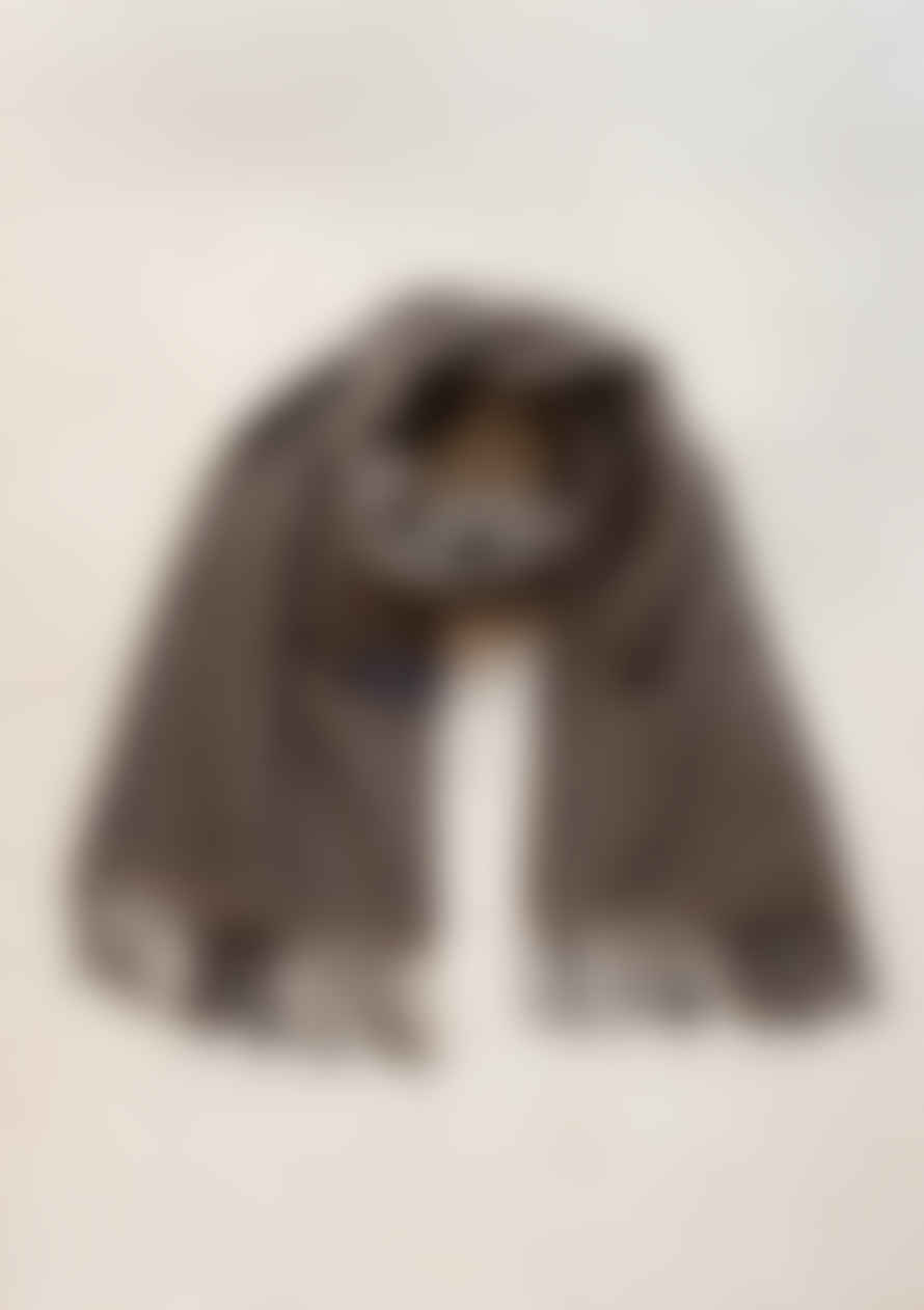 TBCo Lambswool Blanket Scarf In Camel Houndstooth