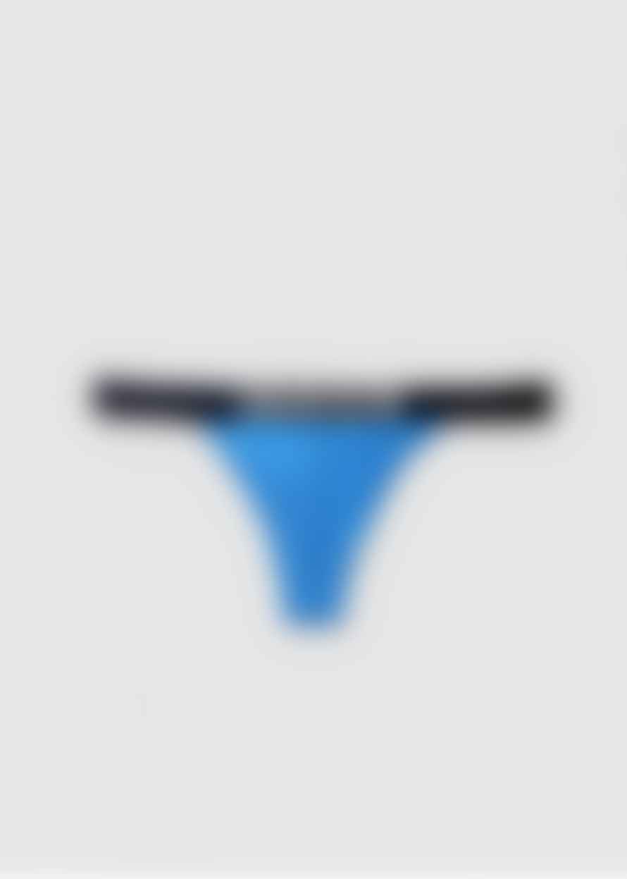 Calvin Klein Womens Logo Tape Brasilian Bikini Bottoms In Dynamic Blue