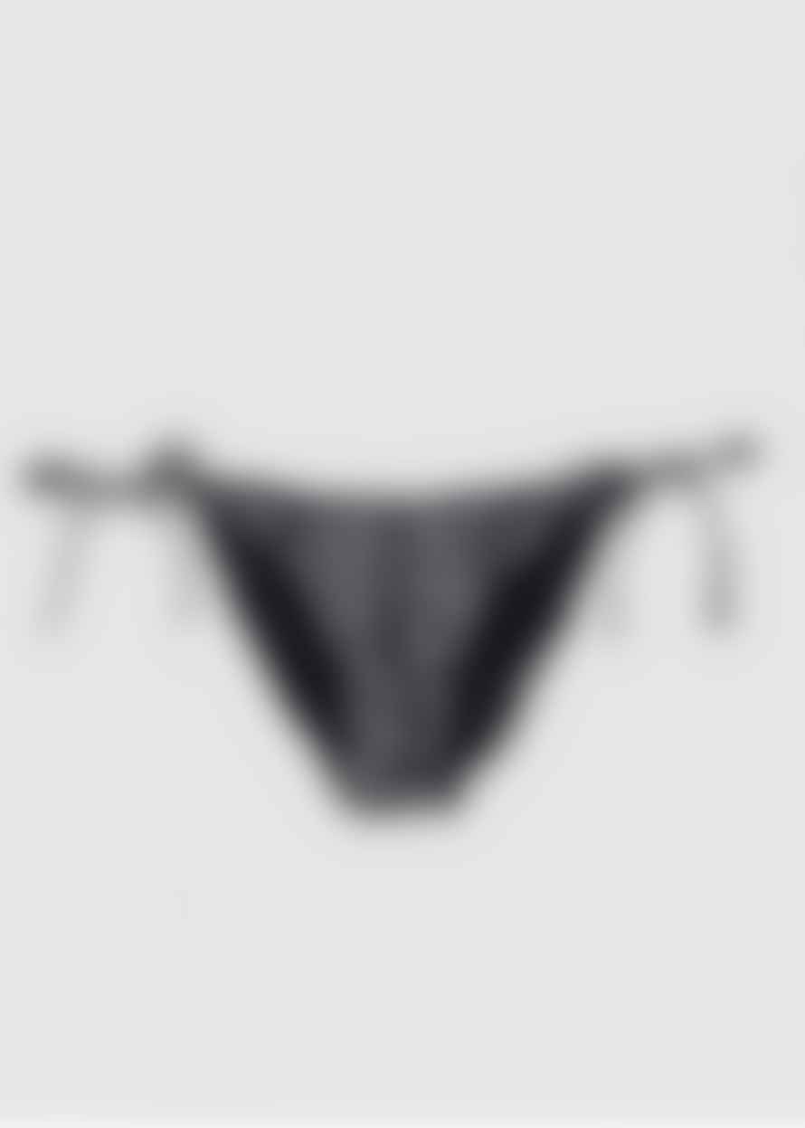 Calvin Klein Womens Warped Logo String Bikini Bottoms In Warped Monogram Black
