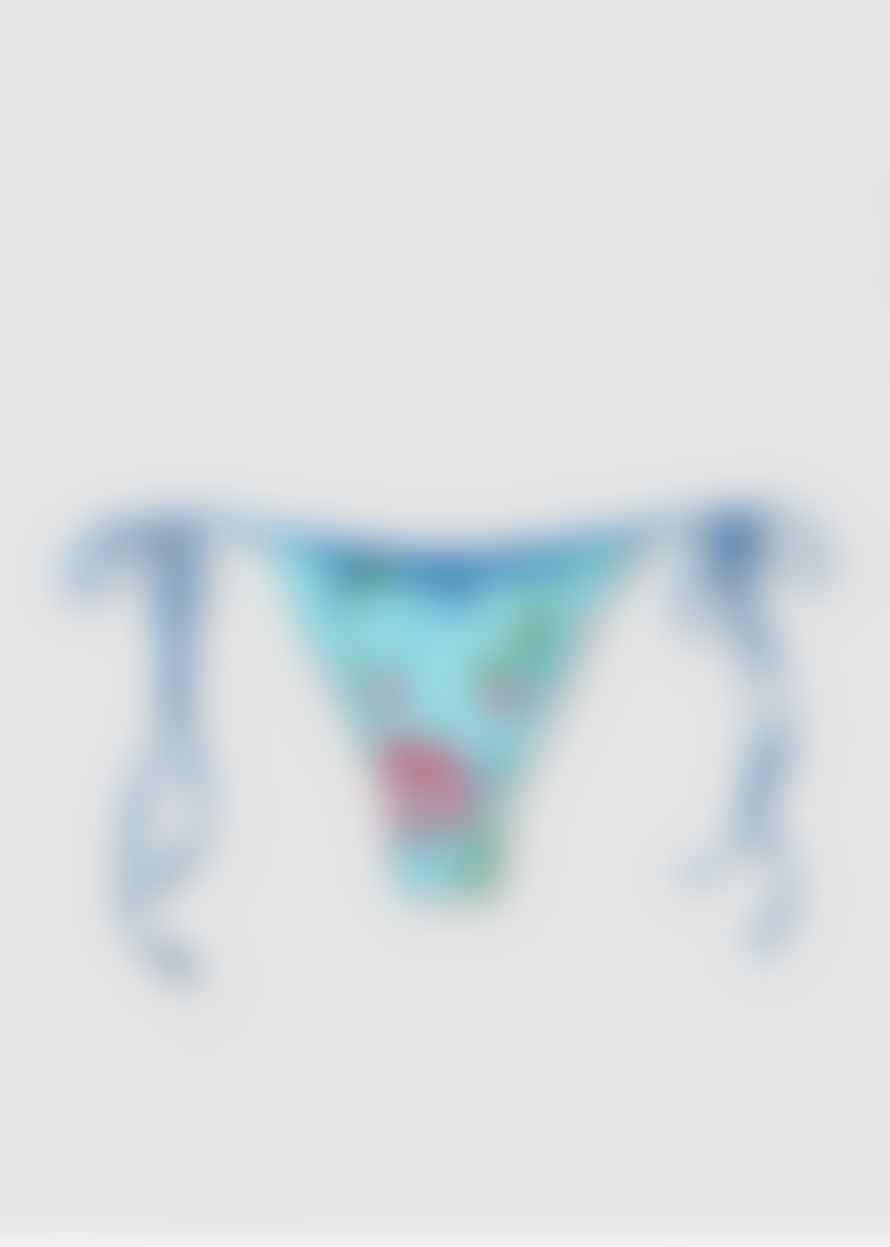 Frankies Bikinis  Womens Camilla Floral Print String Bikini Bottoms In Blue