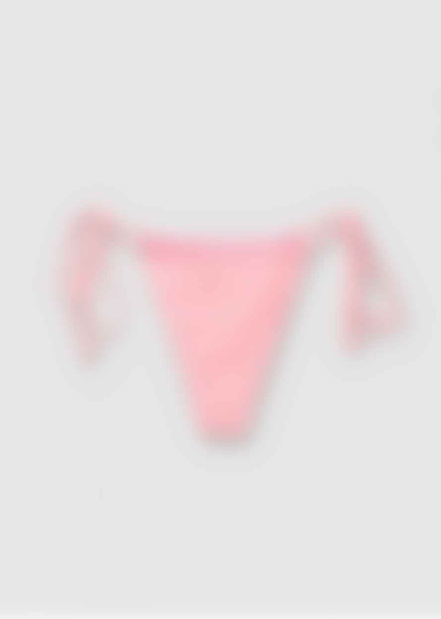 Frankies Bikinis  Womens Tia Eyelet String Bikini Bottoms In Pink