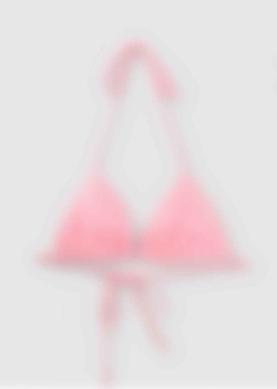 Frankies Bikinis  Womens Tia Eyelet String Bikini Top In Pink
