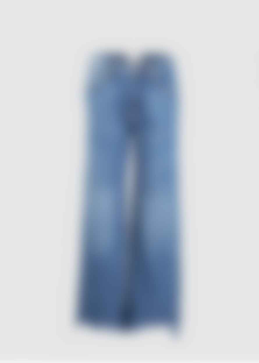 Free People Womens Straight Up Baggy Wide Leg Jeans In Riverside Blue
