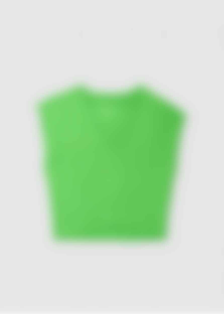 Frame Womens Le High Rise V Neck T-shirt In Bright Peridot