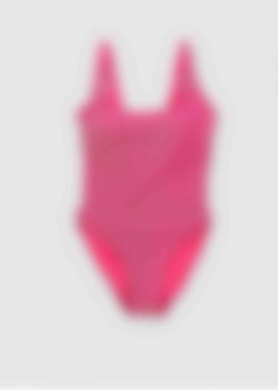 Good American Womens Sparkle Modern Tank Swimsuit In Knockout Pink