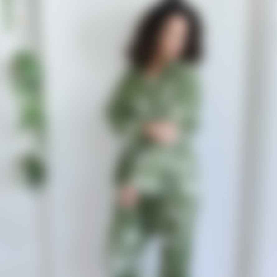 Powell Craft Tropical Green Fern Print Ladies Pyjamas