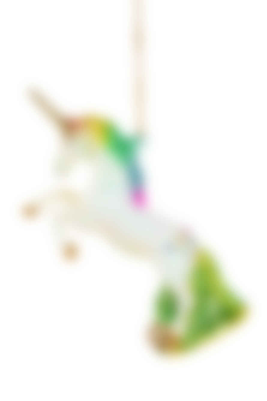 Cody Foster & Co Glittered Rainbow Unicorn Decoration