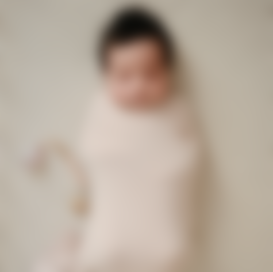 Mushie Knitted Ribbed Baby Blanket - Beige Melange