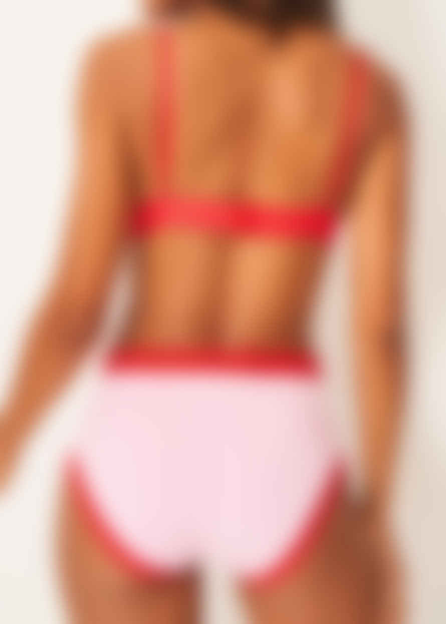 Stripe and Stare High Rise Knicker Four Pack - Pink and Red Contrast