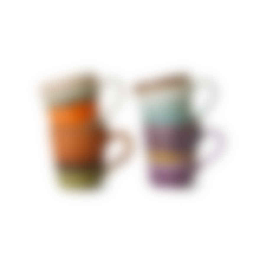 HK Living 70's Ceramics Retro Espresso Mugs (Set of 4)