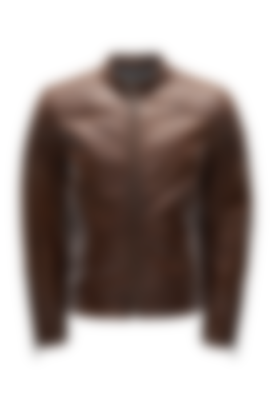 Belstaff Outlaw Jacket Hand Waxed Leather Saddle Brown
