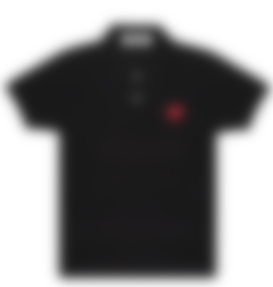 Comme des Garcon Play Mens Big Red Heart Polo Shirt Black