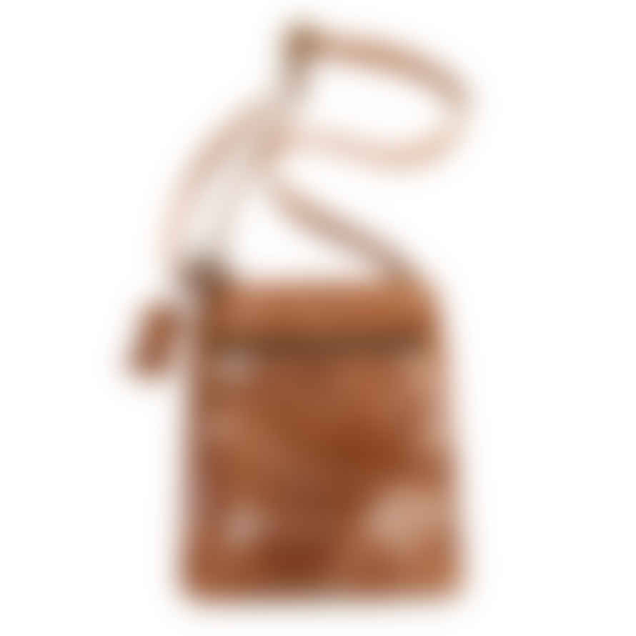 Herringbone Brown Flat Messenger Bag