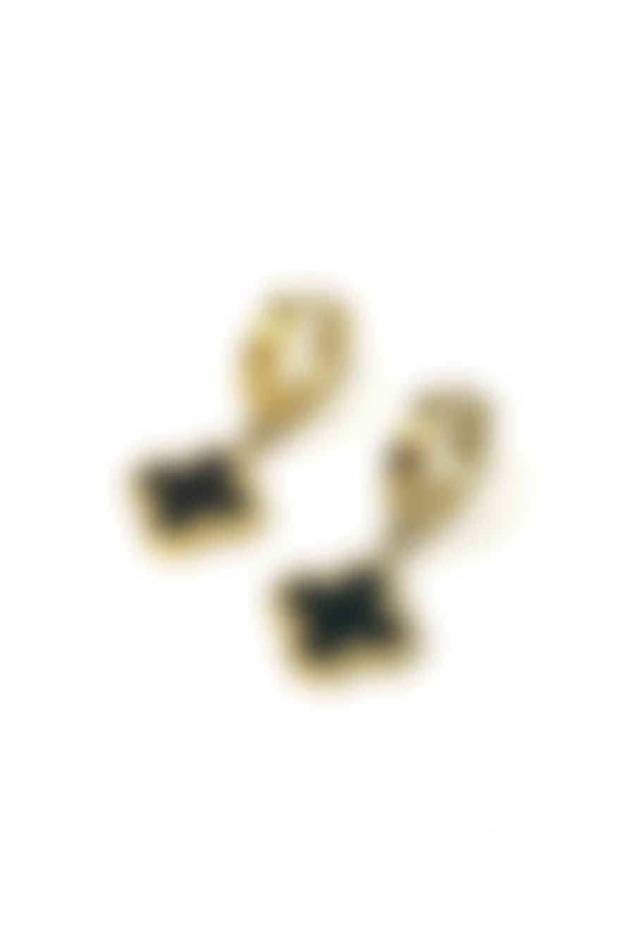 Mermaid Accessories Gold Clover Drop Chunky Hoop Earrings