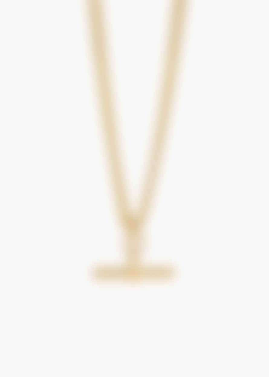 Tilly Sveaas Gold T-bar Curb Link Necklace