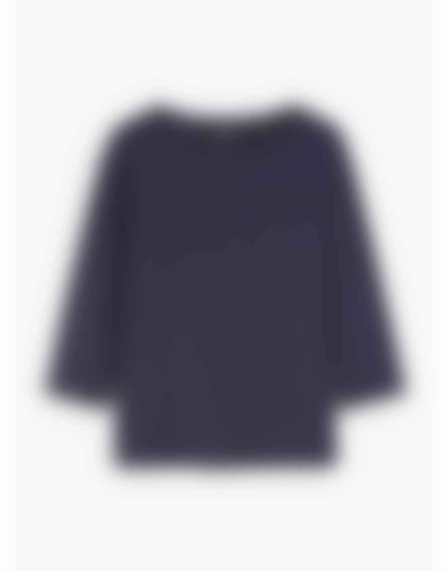 Max Mara Weekend Multia Jersey Stretch Cotton Top Size: L, Col: Navy