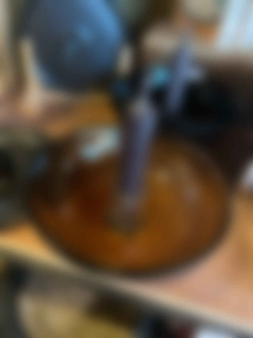 Wikholm Form Ezra Ribbed Glass Bowl Candle Holder - Amber
