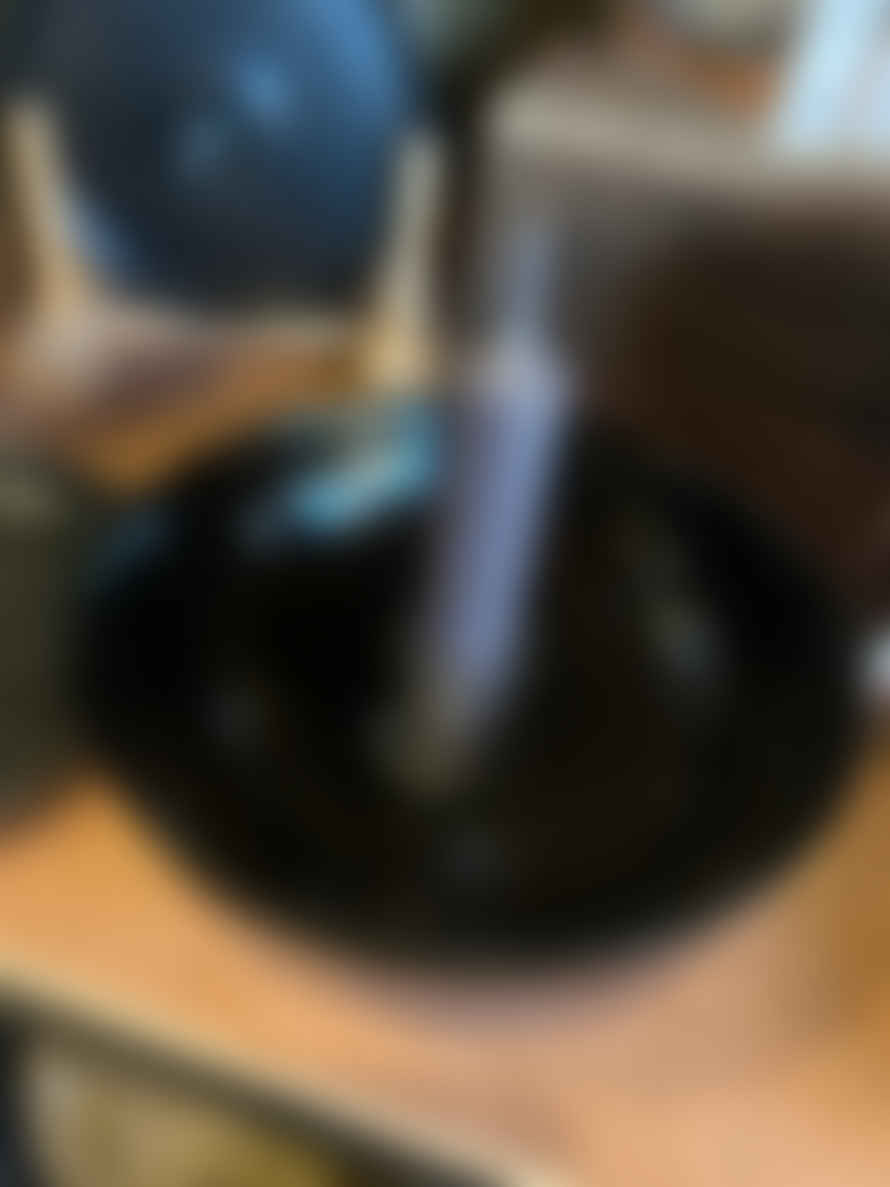 Wikholm Form Ezra Ribbed Glass Bowl Candle Holder - Black