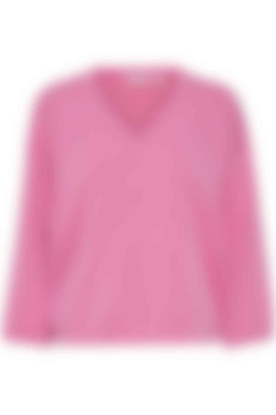 b.young Pusti V-Neck Pullover In Super Pink