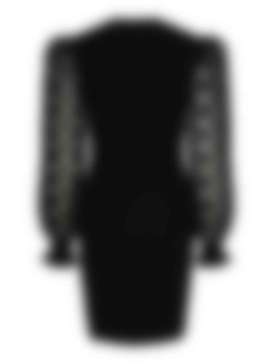 Y.A.S Frillme LS Knit Dress - Black