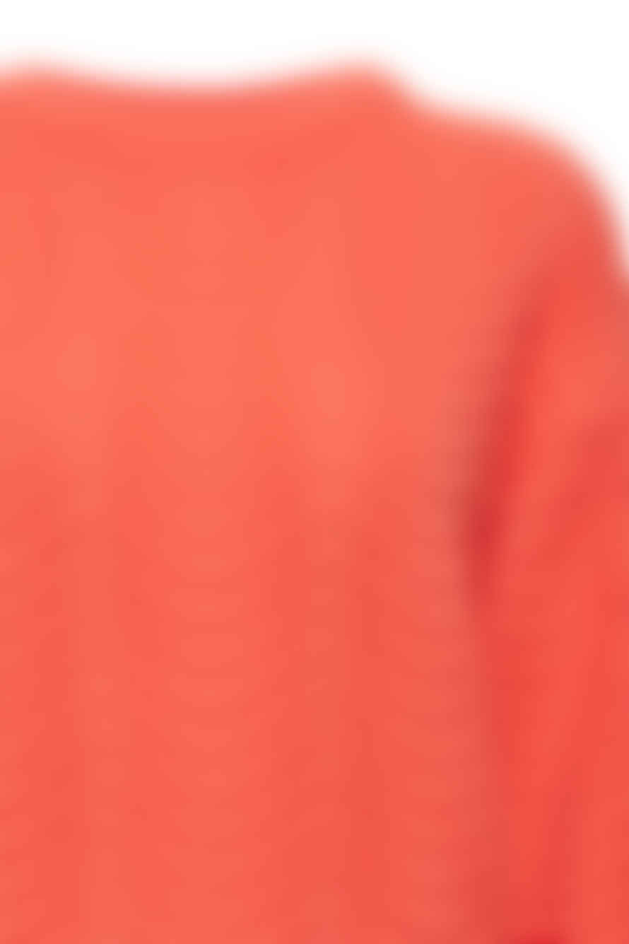 ICHI Ihagnete Long Sleeve Pullover - Hot Coral