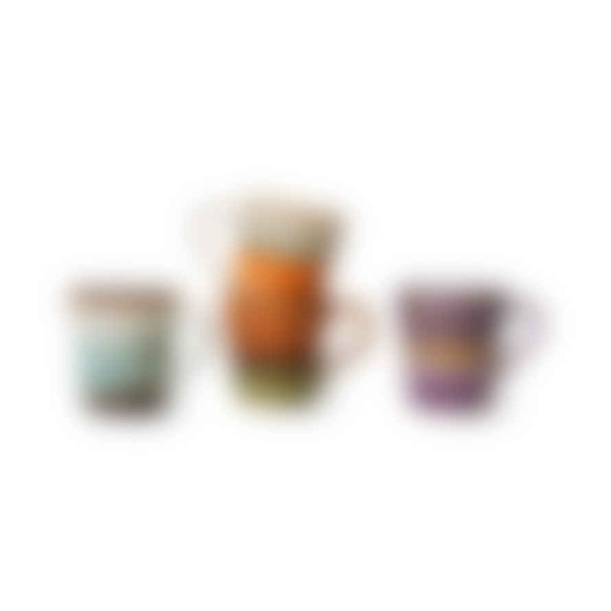 HK Living 8 espresso mugs, retro (2 sets with 4 different colors), 70s ceramics
