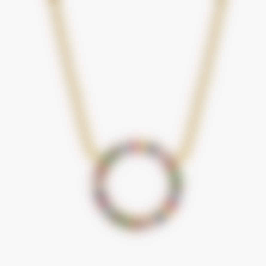 Estella Bartlett  Multi Cz Circle Necklace - Gold Plated
