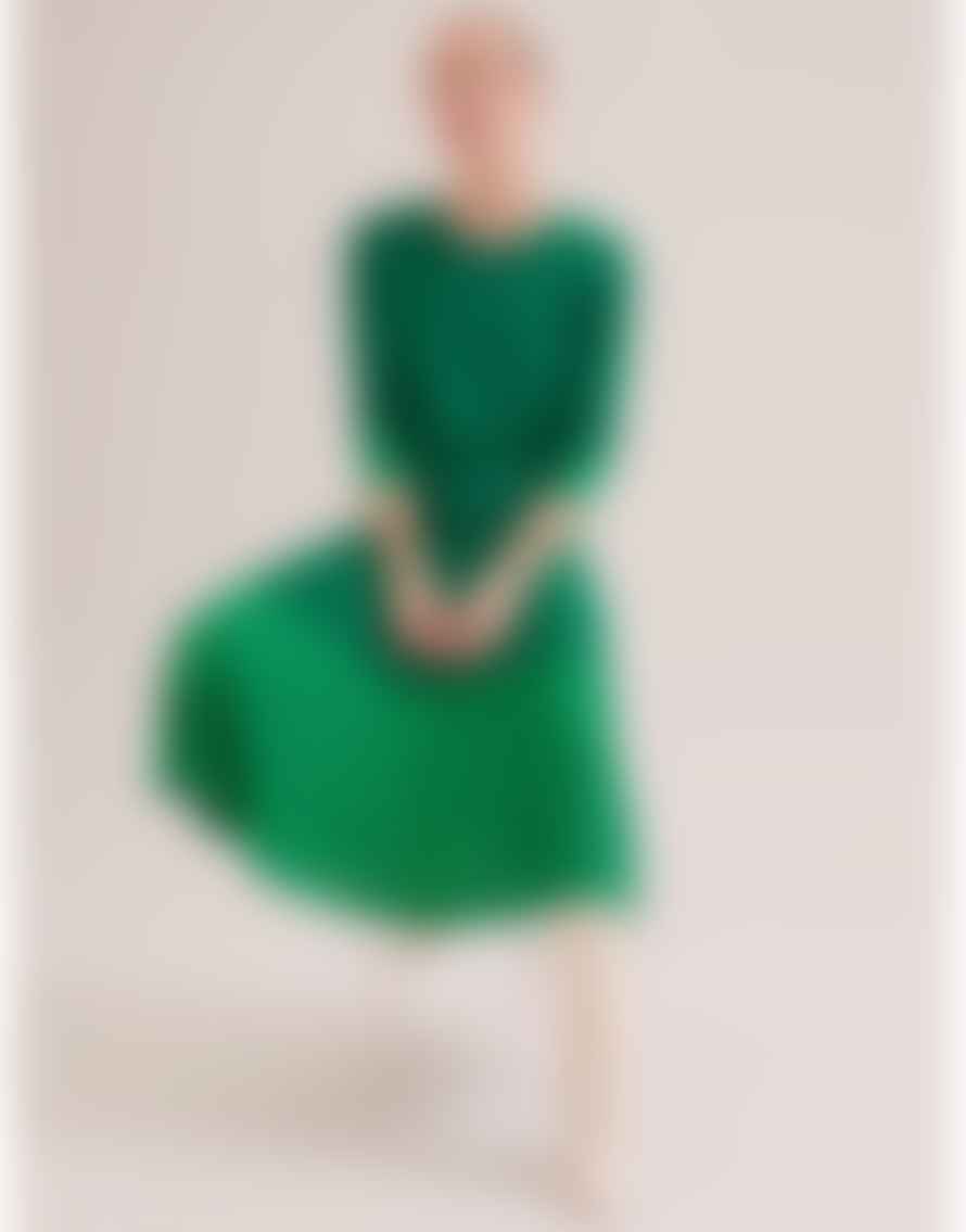 Cefinn Colette Contrast Hem Midi Skirt Col: Emerald Green