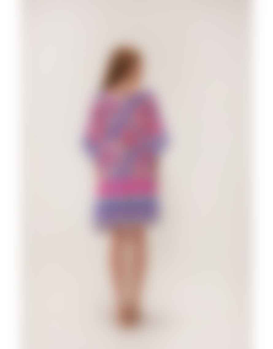 Inoa Scilla Milano Print Tied Ruffle Short Dress Col: Pink Multi