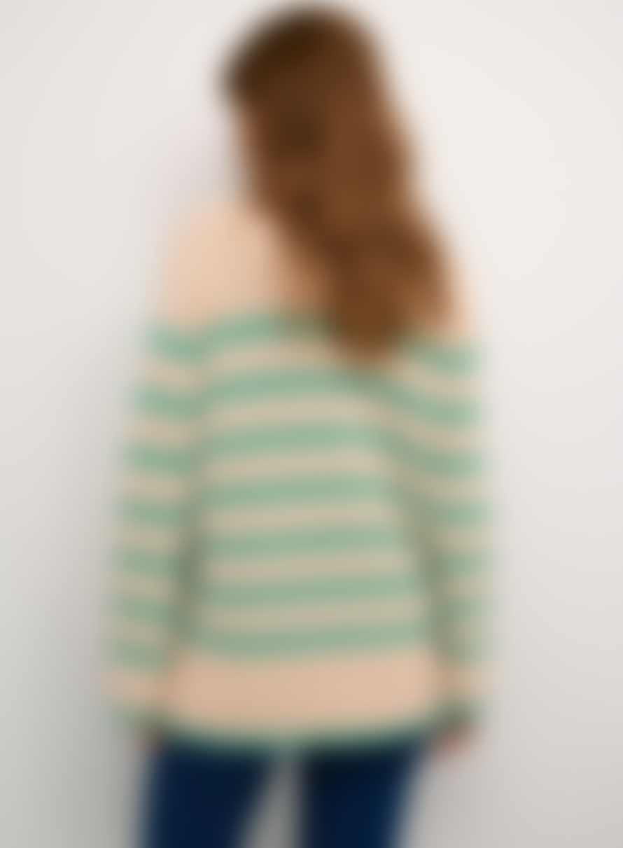 KAFFE Cilla Knit Pullover In Sand Dollar/gumpdrop Green From
