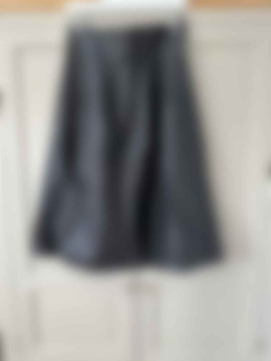 Moutaki Faux Leather Midi Skirt Size Large