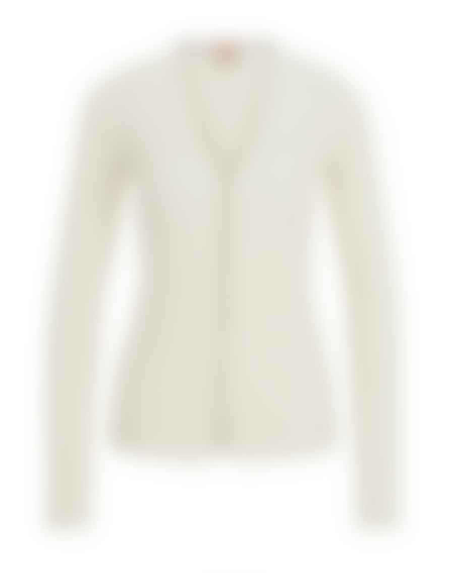 Boss Boss Forama Hook & Eye Knitted Cardigan Col: 118 Open White, Size: