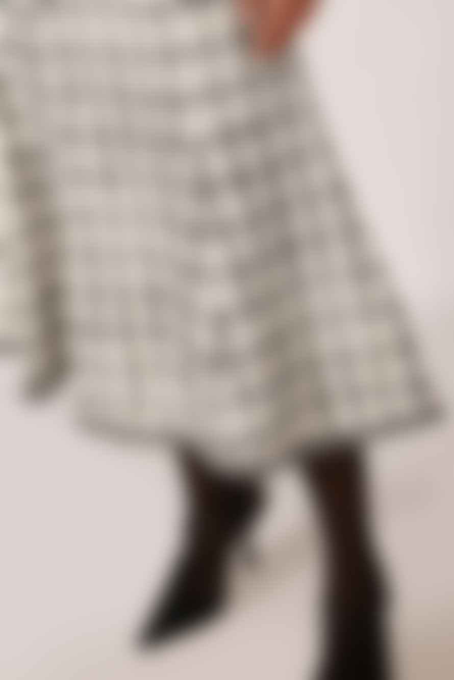 Dixie Dixie Checquered Tweed Midi Skirt
