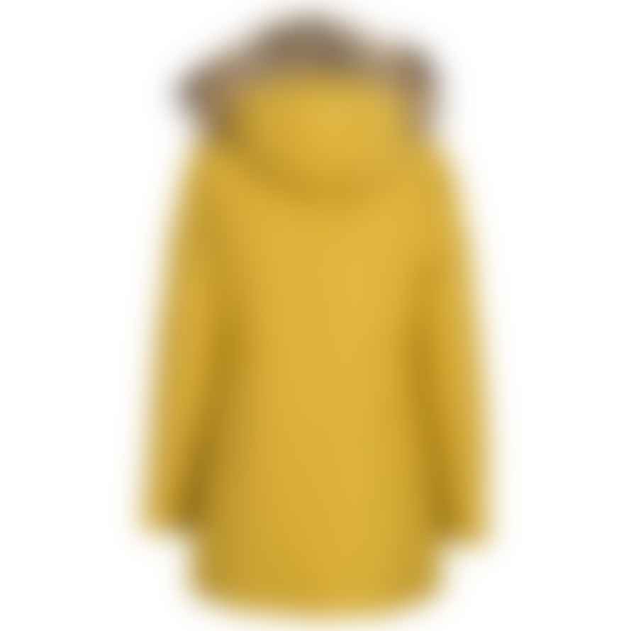 Woolrich Authentic Arctic Parka In Ramar With Detachable Fur Trim Yellow