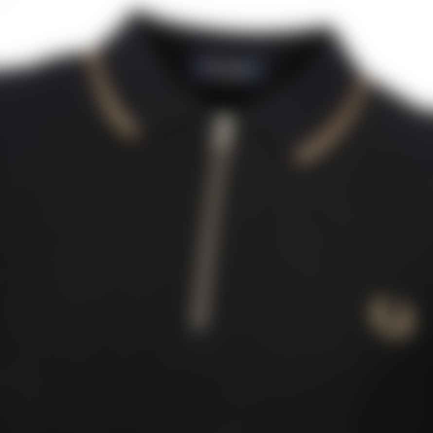Fred Perry Zip Polo Shirt - Black
