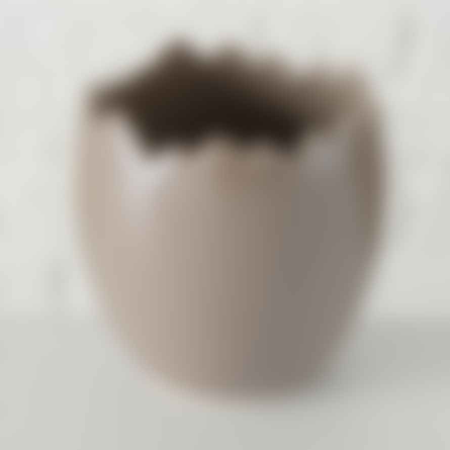 &Quirky Egg Plant Pot : Beige or Taupe