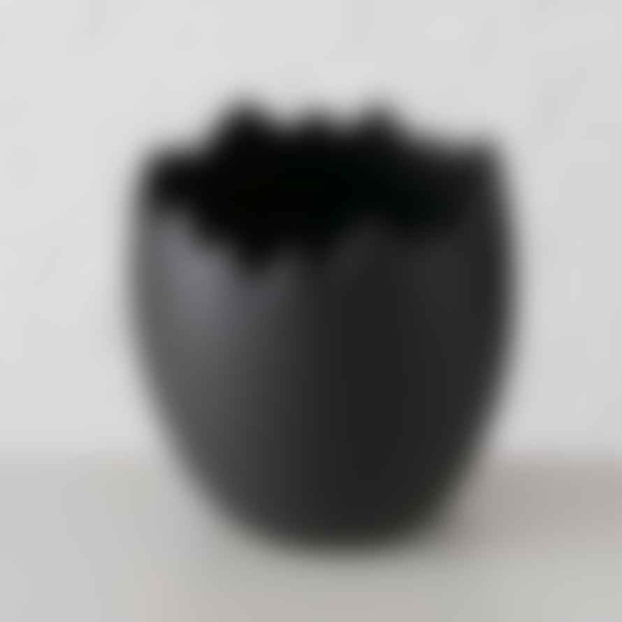 &Quirky Black Egg Plant Pot : Shiny or Mat