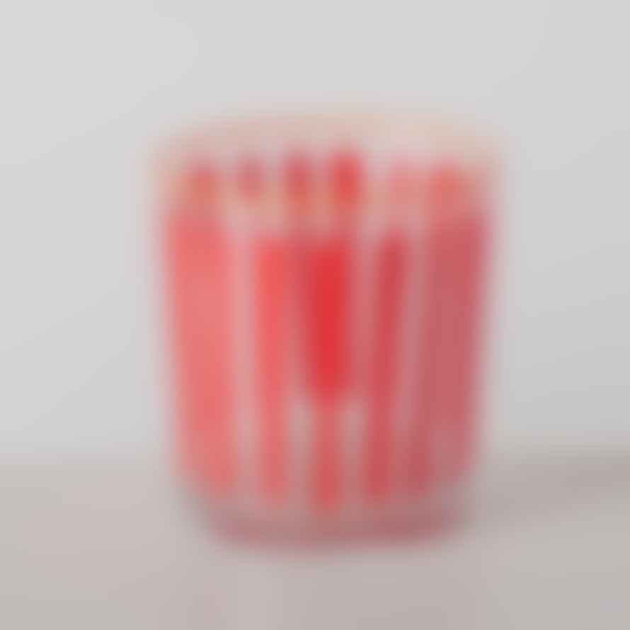 &Quirky Colour Pop Geo Drinking Glass / Candle Pot : Orange or Red